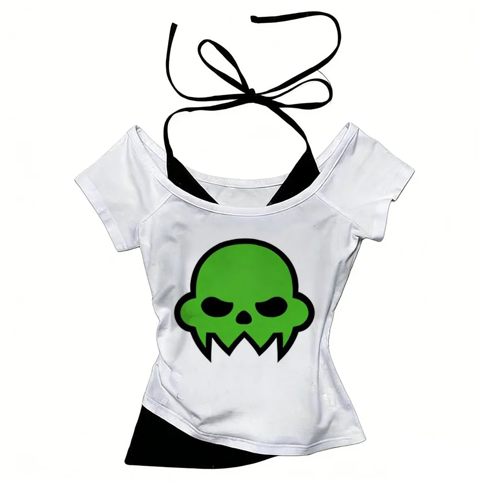 Homestuck Crop Top Shoujo 2000er Emo Anime Baddie Vintage T-Shirt Meme lustig japanisch Goth Alternative