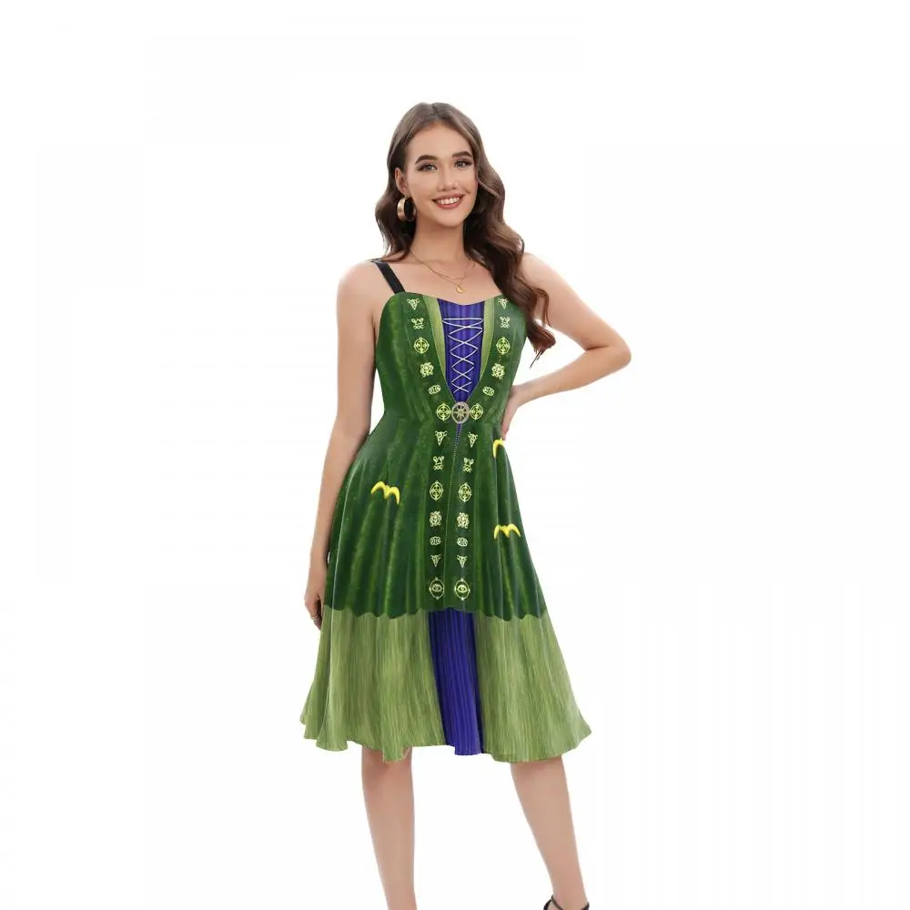 [You're My Secret] Hocus Pocus Witch Dress for Women Winifred Sanderson Mary Sarah Sister Cosplay Costume Adult Classic Dress