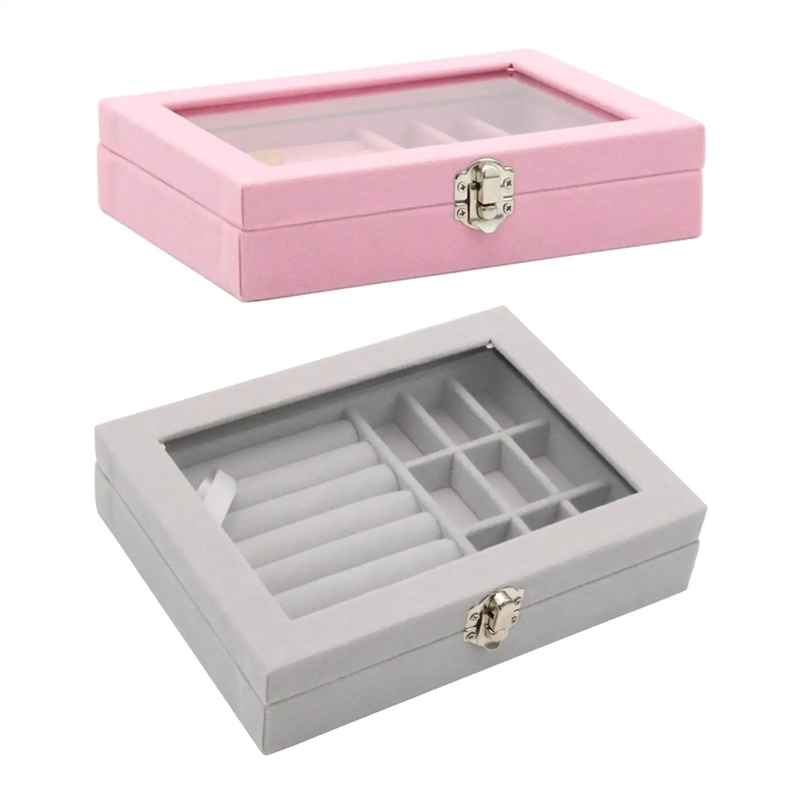 Caja organizadora joyas, contenedor de estuche de viaje ligero, soporte exhibición, almacenamiento para mujeres, niñas, pendientes, cumpleaños y bodas -