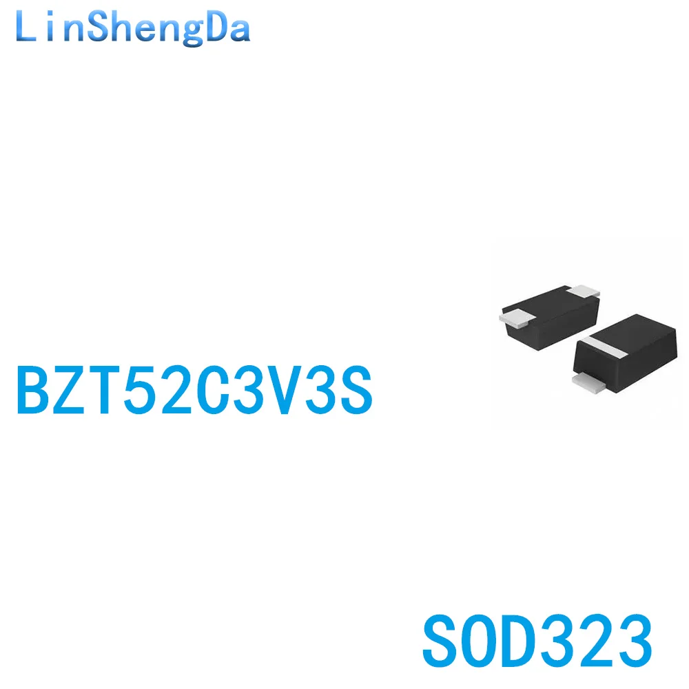 

SMD voltage regulator diode BZT52C3V3S 3.3V SOD323 0805 W3 1 disk 3K=130 yuan