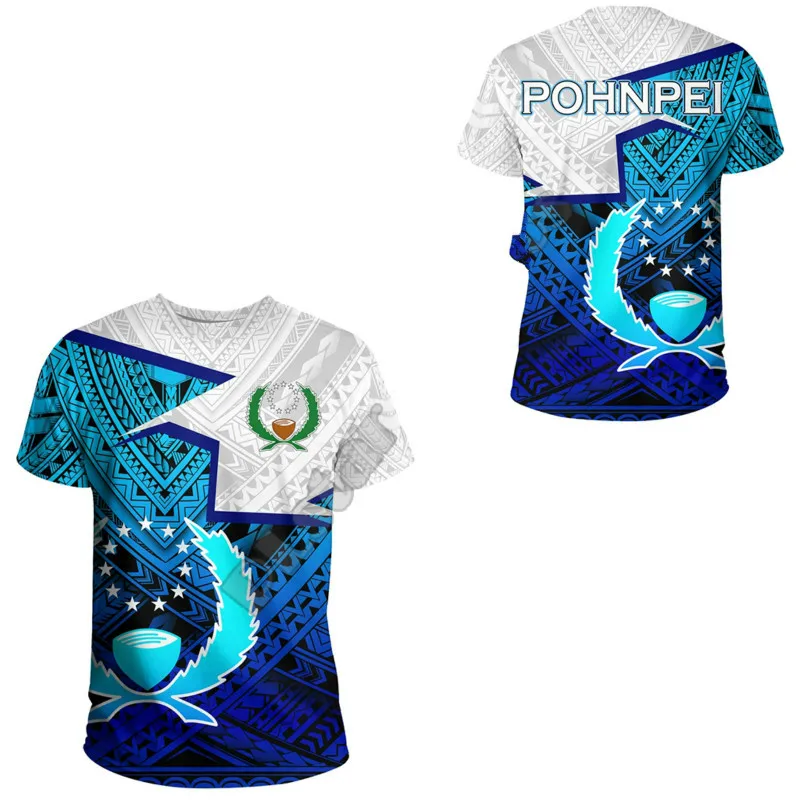 

POHNPEI 3D Streetwear Men's Ladies Summer Tee POHNPEI 3D Printed Streetwear Polynesian Tee Style Loose Vintage Short Sleeves
