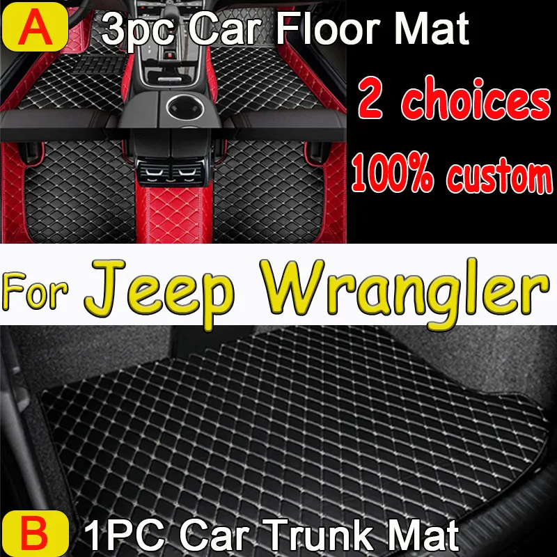 

Car Floor Mats For Jeep Wrangler Four Doors 2018 2019 2020 2021 2022 2023 2024 Custom Auto Carpet Cover Interior Accessories