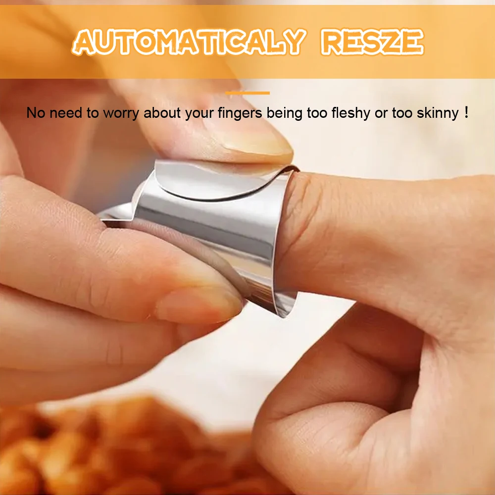 Oauee Stainless Steel Fruit Peel Finger Protector Kitchen Pick Vegetables Gadget Stripping Beans Garlic Peeler Finger Guard finger protector finger guard