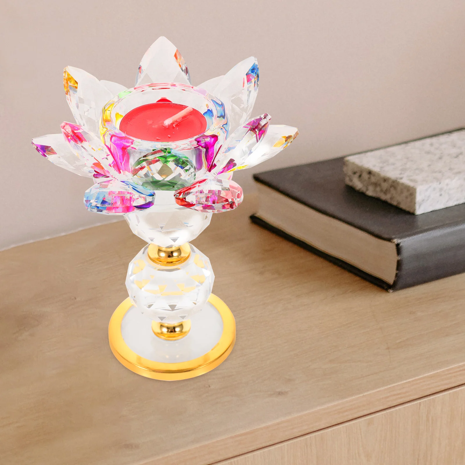 

Candlestick Temple Candleholder Decor Lotus Light New Chinese Style Home Magnetic Paper Packaging Box Crystal Glass Crafts
