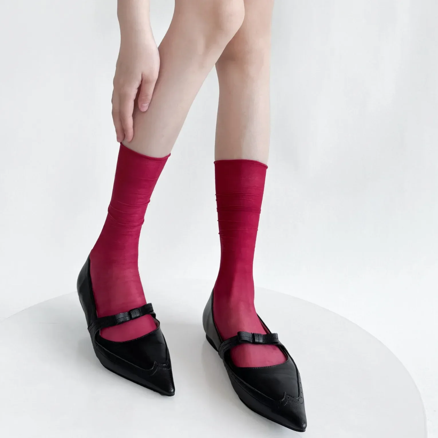 Women's Ultra-Thin Transparent Nylon Summer Socks - Breathable, Solid Colors