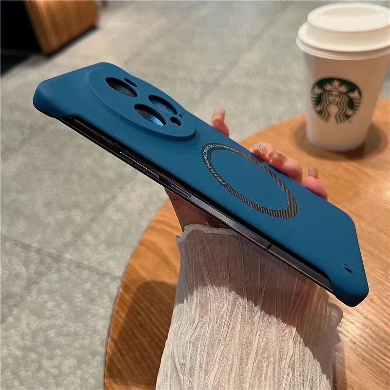 Magnetic Wireless Charging Slim Frameless Hard Plastic Phone Case Cover
