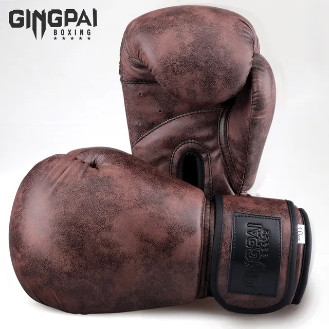 60575-4e8ed7.jpg Retro Color Adult Kids Women/Men Boxing Gloves Pu Leather MMA Muay Thai Boxe De Luva Mitts Sanda GYM Equipment 6 8 10 12OZ Boks