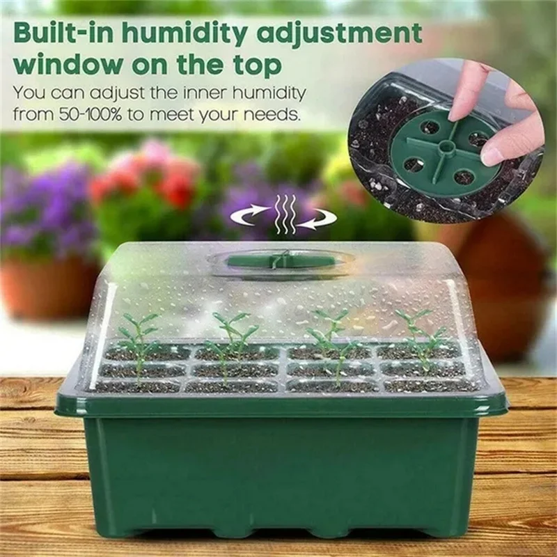 12 Hole Seedling Trays Tools Seed Starter Pots Plant Flower Grow Box Propagation for Gardening Grow Starting Germination Box seed starter tray seedling tray plant propagation pots