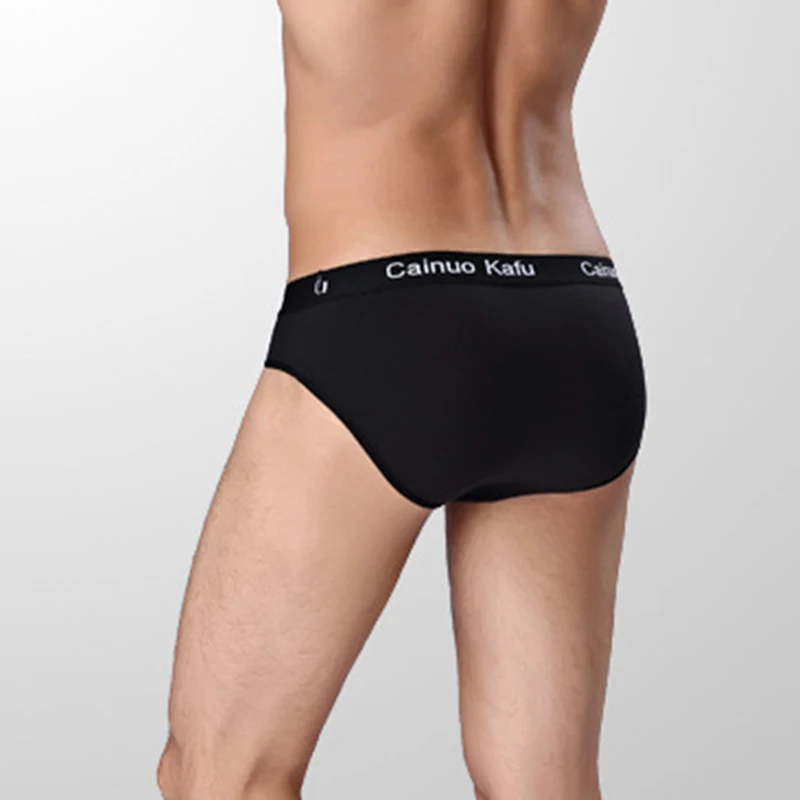 6 Pcs/Lot Men's Briefs Youth Fashion Sexy Soft Trend Panties Elastic Ice Silk Large Size Men's Underwear