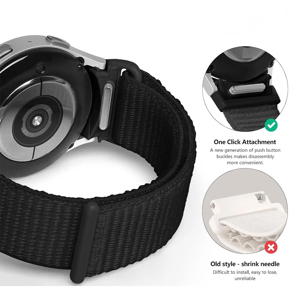 Nylon Sport Loop Bracelet for Galaxy Watches - No Gaps Design