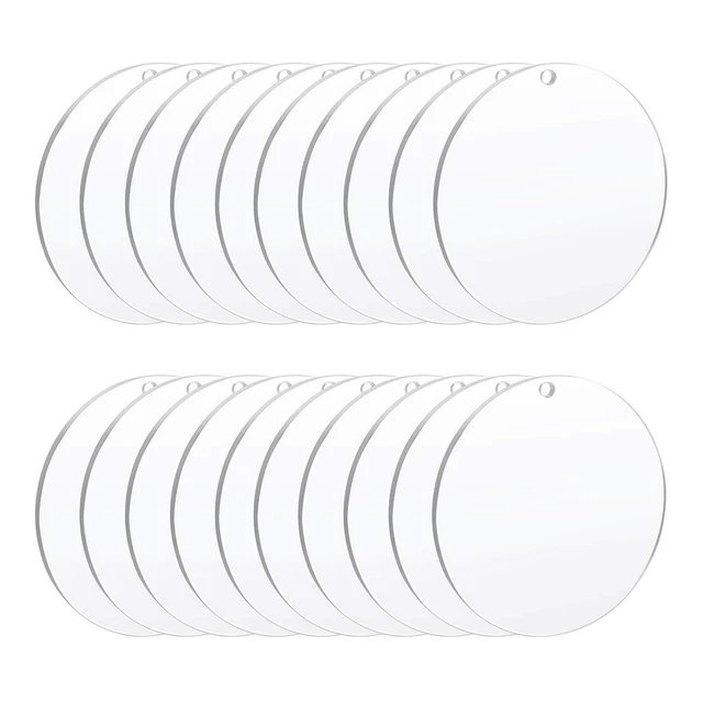 50mm Acrylic Circle Blanks Clear Rounds with Hole Acrylic Blank