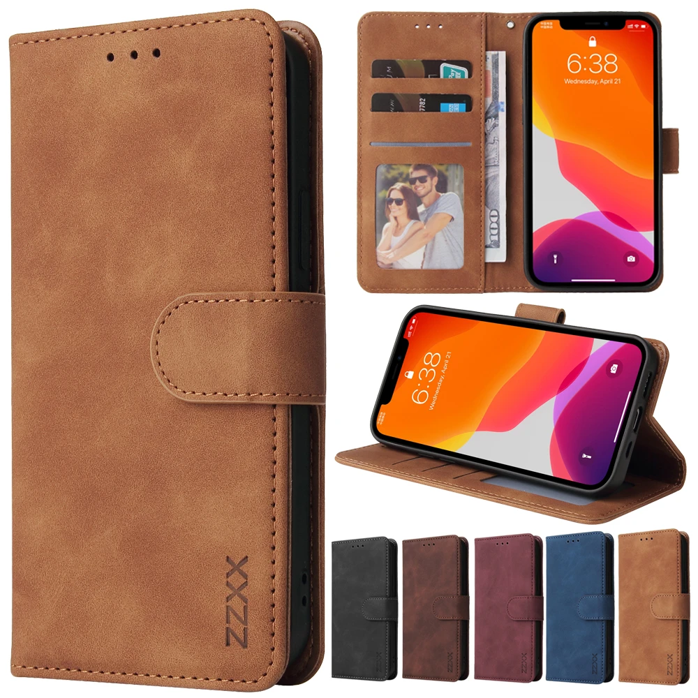 iphone 11 wallet case ZZXX Leather Wallet Phone Case For iPhone 13 12 Pro Max 11 Pro XS Max XR X SE2022 8/7//6/6S Plus Flip Card Slot Phone Case Cover cute iphone 11 cases