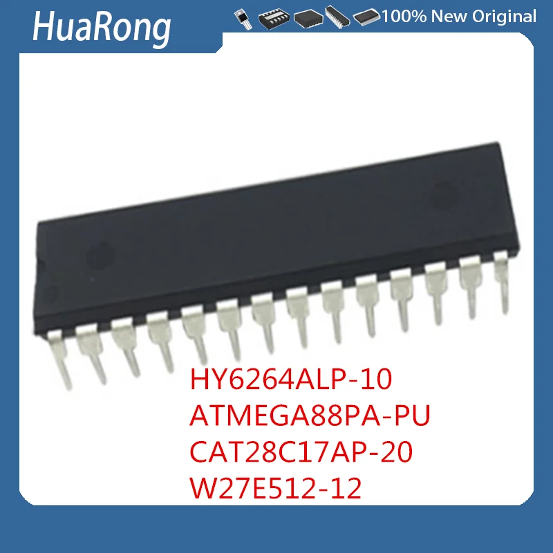 

10Pcs/Lot HY6264ALP-10 6264 ATMEGA88PA-PU ATMEGA88PA ATMEGA88P MEGA88 CAT28C17AP-20 CAT28C17AP W27E512-12 DIP28