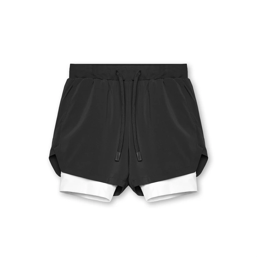 Men Fitness Bodybuilding Shorts Gyms Workout Male Breathable 2 In 1 Double-deck Quick Dry Sportswear Jogger New Beach Shorts Men
