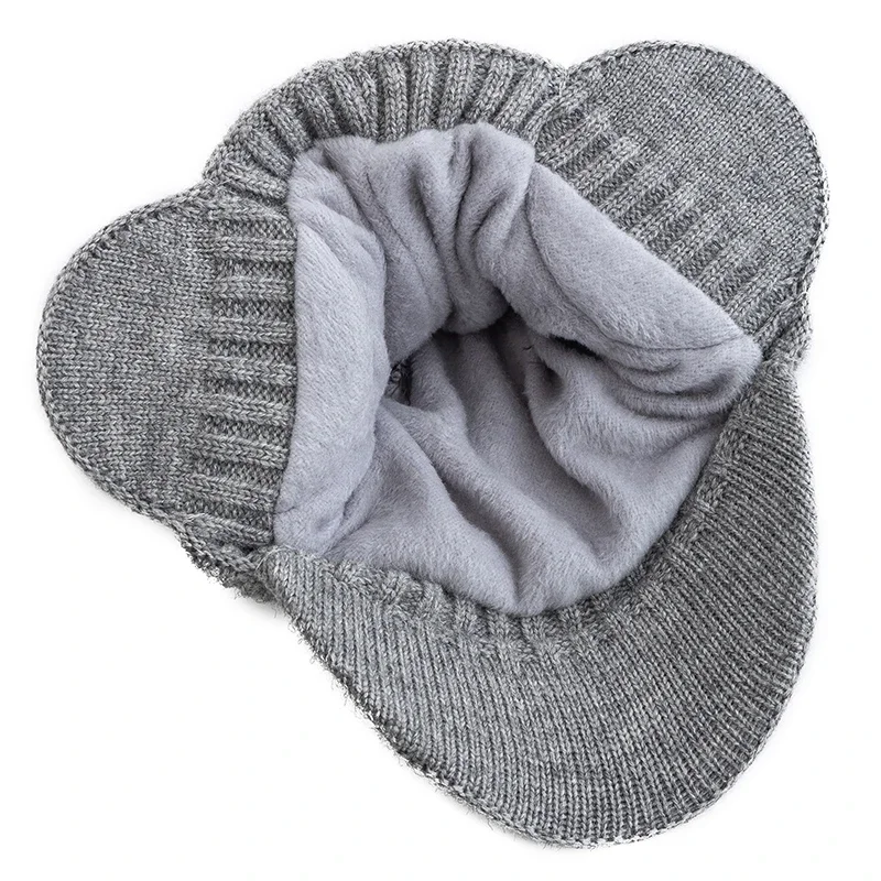 Unisex Winter Hat Plush Fur Lined Warm Earflap Cap Stylish Beanie Hat For Men Women Outdoor Ski Sports Knitted Hat