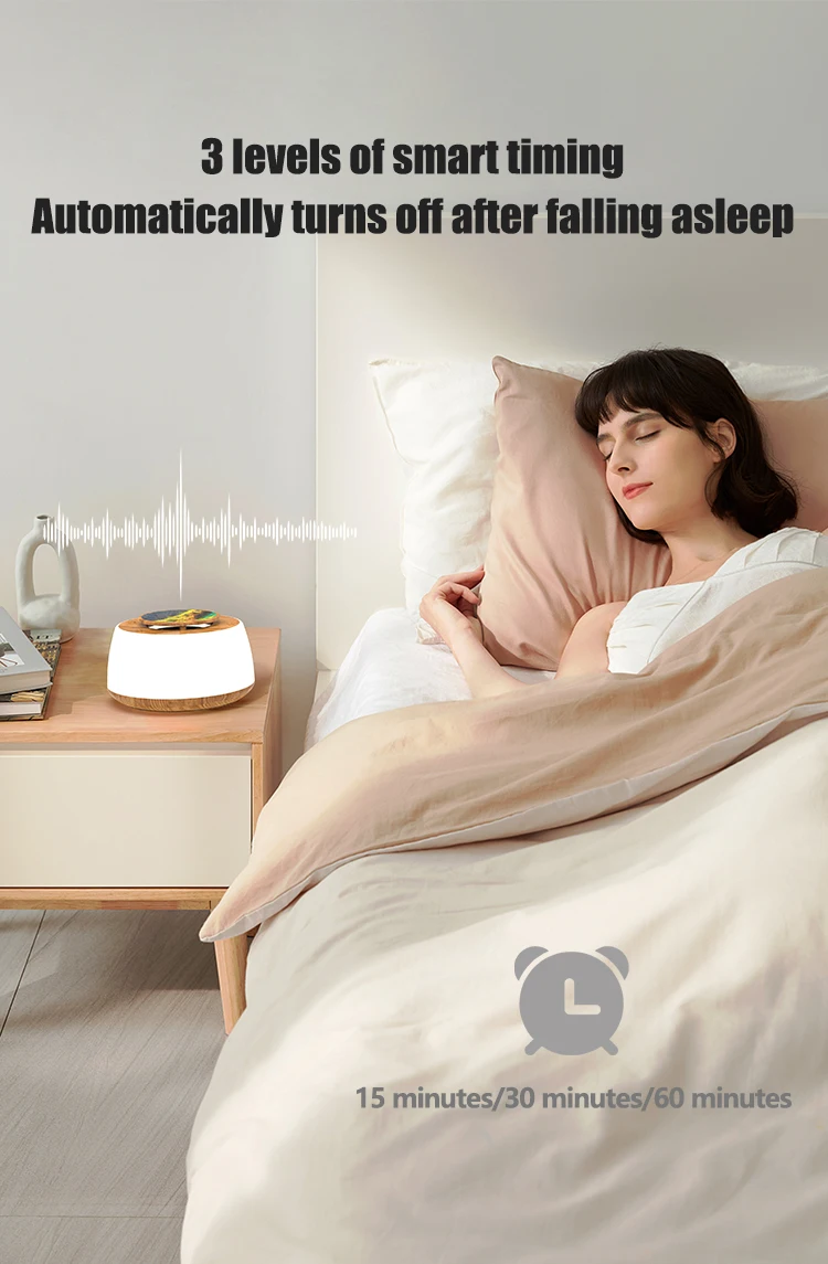 Night Light White Noise Sleeper Warm Color Light Bluetooth Sleep Speaker 3-speed Timer 20 White Noise Hifi Sound Sleep aid 5