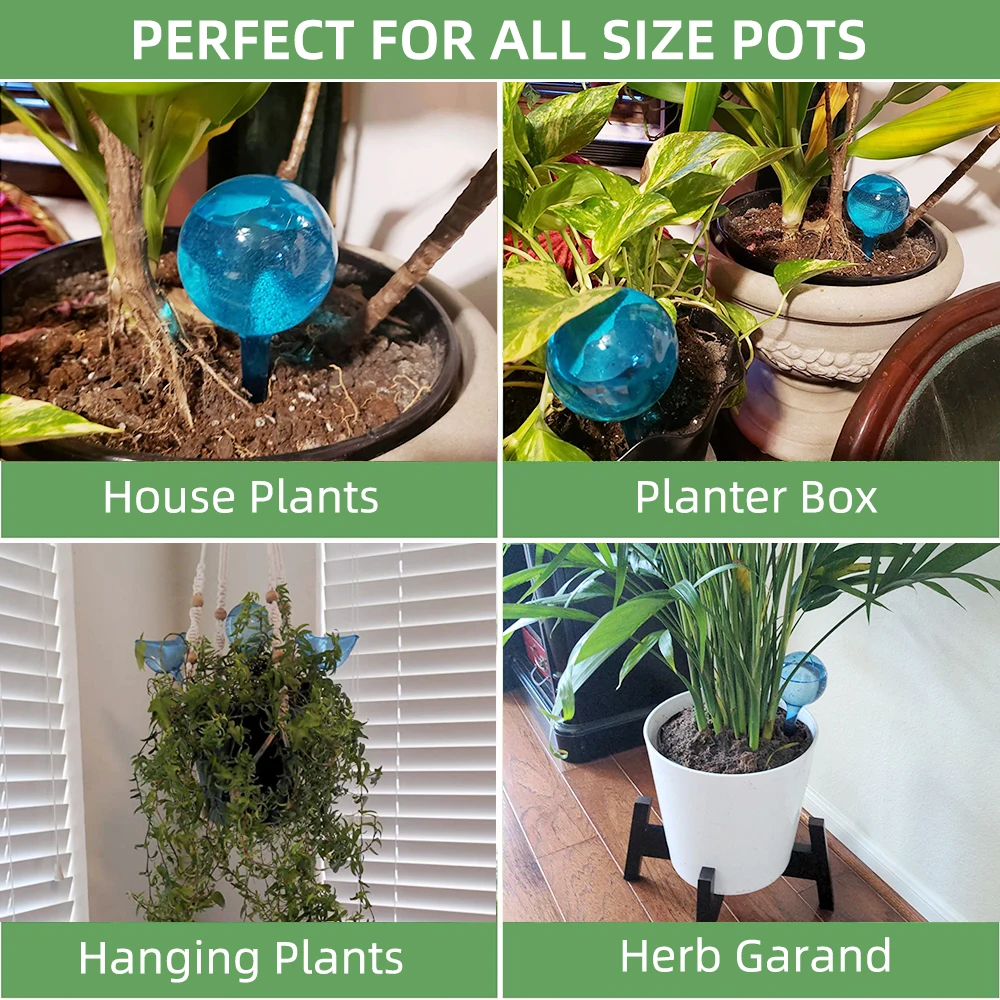 Plant Waterer 3Pc Automatic Plant Watering Bulbs Self Watering Globe Balls Water Device Drip Irrigation System for Garden Flower Plants