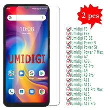  2-1Pcs Glass For Umidigi F3 F3S A7 A7S A9 A11 A11s A13 A13S Power 5 5s 7 Max Pro Cover Film For Umi A 13 11 9 7 F 3 S Pro Glass 