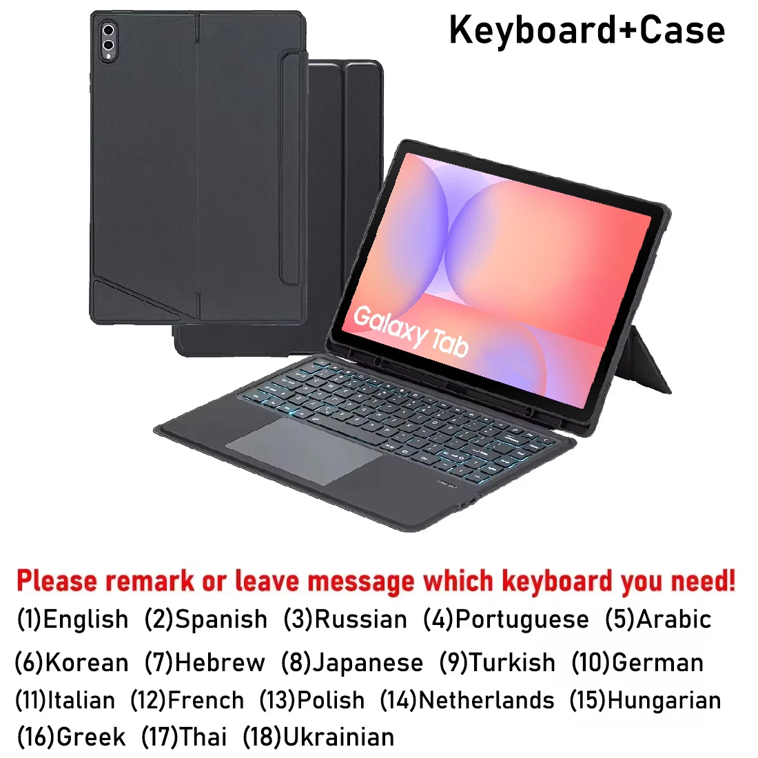 Premium Keyboard Case with Detachable PU Leather Cover