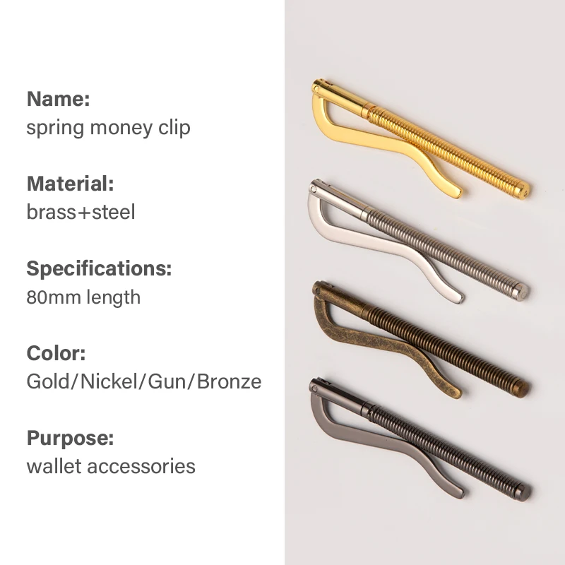 4 Pack Metal Bifold Money Clip Wallet Parts - Spring Clamp Cash Holder - View #5