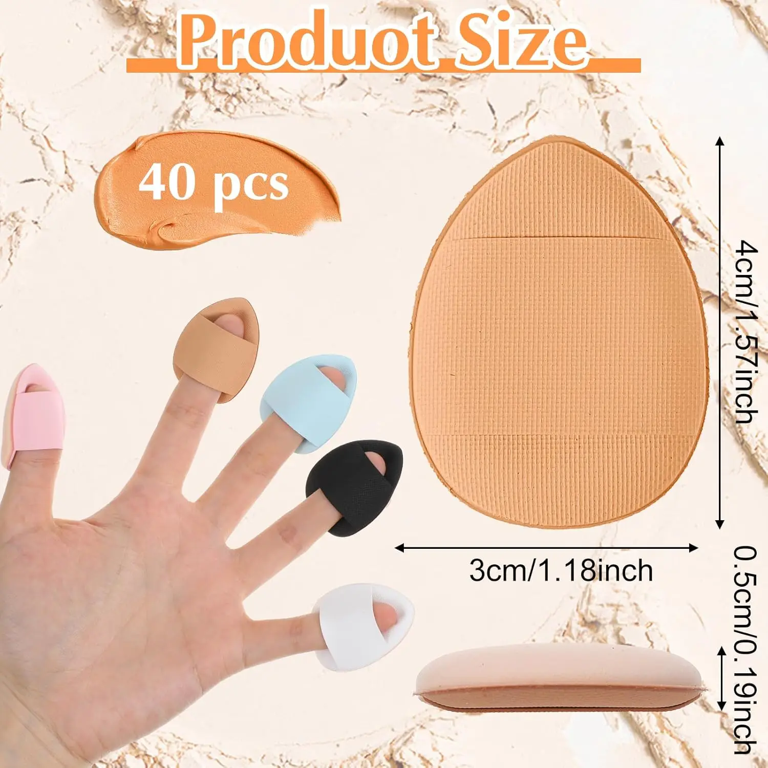 Finger Puff Set Latex-Free Mini Blenders All Skin Types