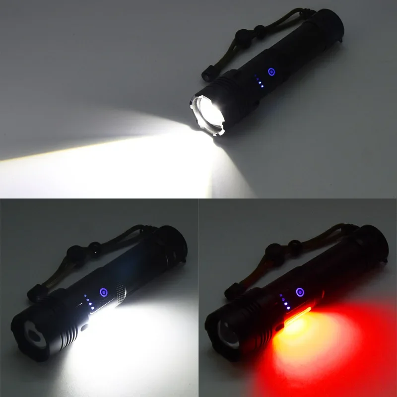 XHP70 + COB  Ʈ ҽ LED  ͸  ܺ ͸ ÷ Ʈ USB  18650 26650 ͸