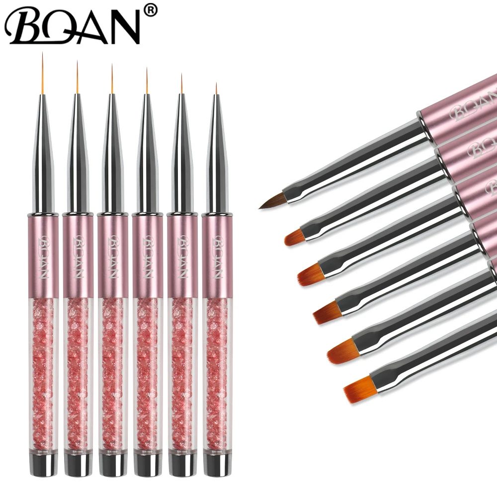 BQAN Liner Brush 5/7/9/11/12/15mm Nail Brush Hand Draw Tips Drawing Line Painting Pen Tools Manicure Nail Art Brush Decoration 3
