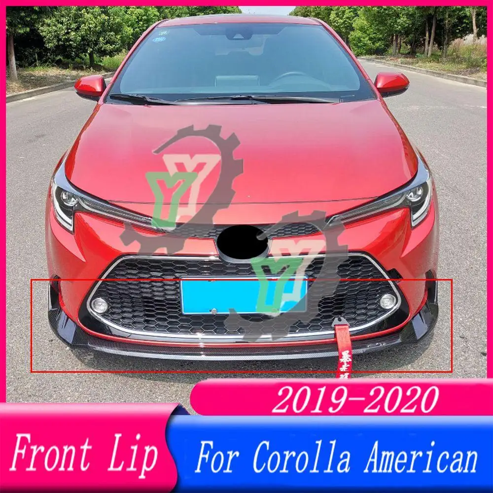 

3PCS Car Accessories Front Bumper Lip Spoiler Splitter Diffuser Detachable Body Kit Cover Guard For Corolla American 2019-2020