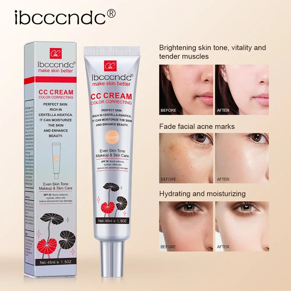 Ibcccndc Centella Asiatica Cc Crème Onzichtbare Poriën Concealer Langdurige Hydraterende Verheldering Voor Make-Up Priming