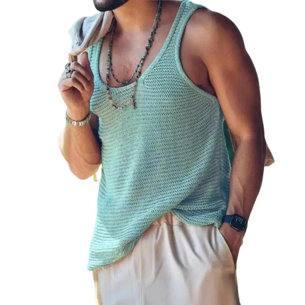 

Men Tank Top Knitted Men Summer Tank Top Streetwear Men Summer Vest
