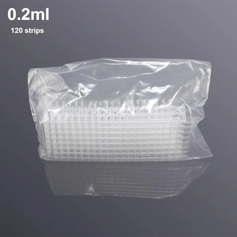 PCR Strip Tubes 0.2ml PCR -8 Centrifuge Tube 0.1ml Ultra-thin Wall DNase-/RNase-free Nonpyrogenic Noncytotoxic 120 Strips
