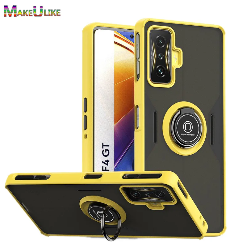 

Case for Poco F4 X4 X3 GT M3 M4 Pro Case Ring Matte Translucent Case for Xiaomi Poco F4 GT X3 X4 M3 M4 Pro F3 X3Pro X4Pro Cover