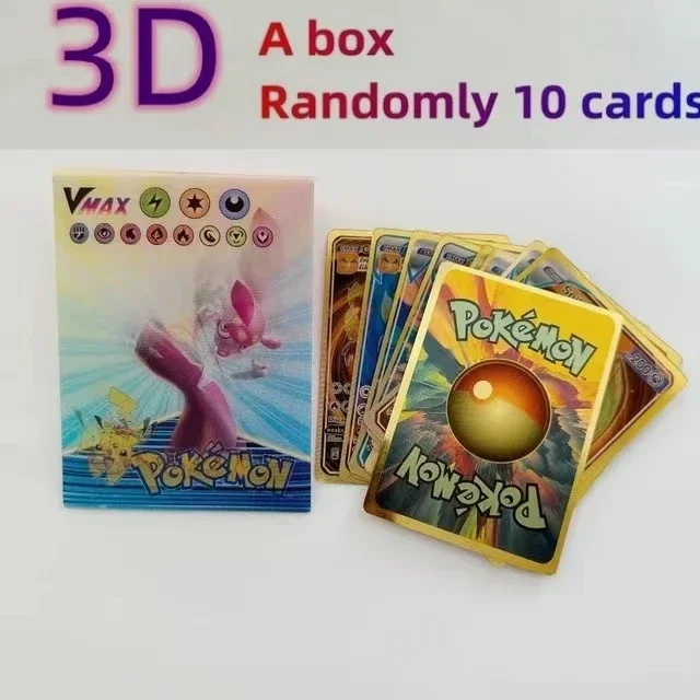 thumbnail image 1 of 2024 60Pcs 3D Shining Rainbow Cards English Vmax Gx Charizard Pikachu Trading Game Collection Battle Card Children Toys, 1 of 5