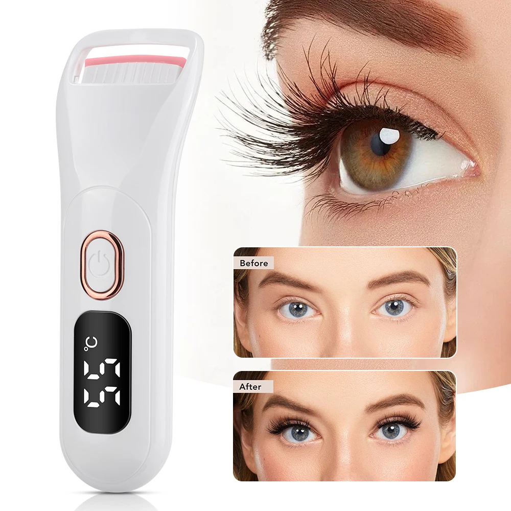 Electric Heated Eyelash Curler USB Rechargeable Anti-scalding Eyelash Comb Fast Heating Eyelash Curling Clips Makeup Tools