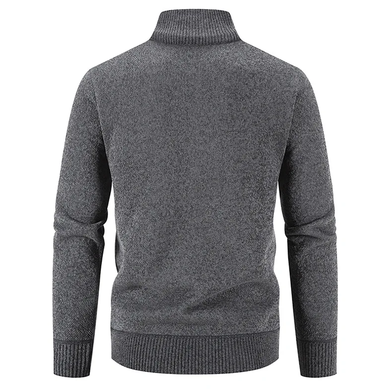 Cardigan Homme EFOEI - Col Montant Côtelé - Pull Manteau Décontracté Manches Longues - Taille S-3XL