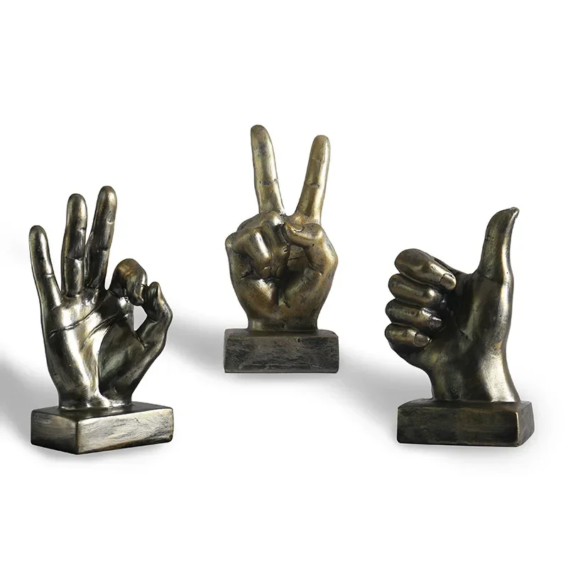 

Европейская модель украшения жестами из смолы, ретро фигурка, скульптура в виде позы на палец, украшение для дома, гостиной, офиса, настольные фигурки