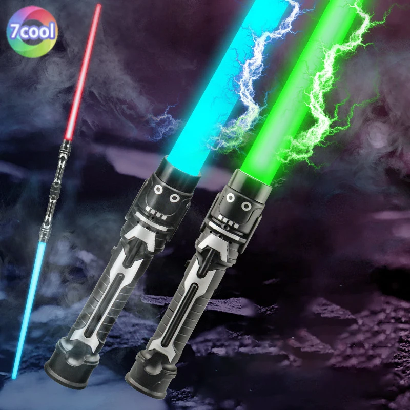 Glowing Sword Toys Laser Sword Lightsaber Double Saber Telescopic Music Cosplay Flashing Children Toy