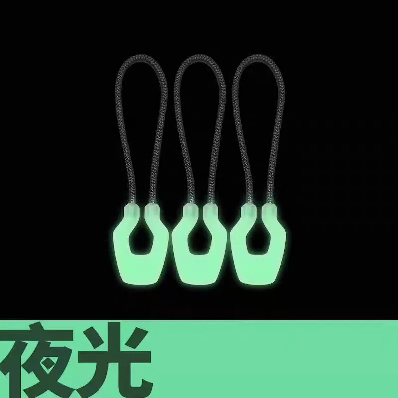 Glow in Dark Zipper Pull Rope - Injection Molded Luminous Backpack Tail, Outdoor Gear Emergency Zipper Accessories
