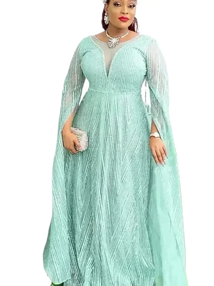 African Dress African Dresses for Women New Fashion Plus Size Sequin Evening Party Long Dress Dashiki Ankara Outfits Robe African Clothes