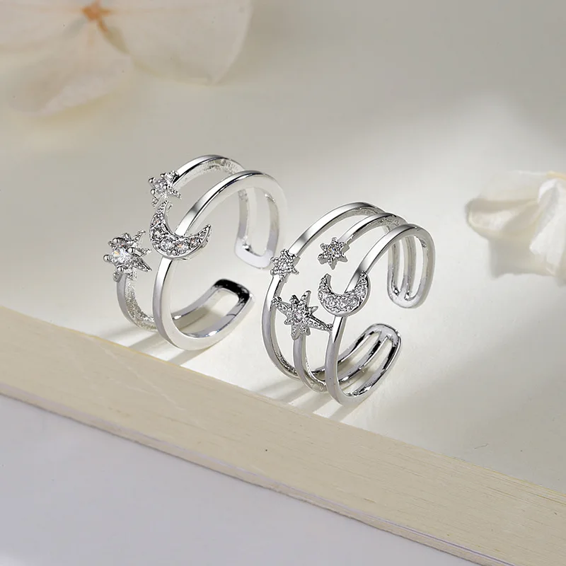 925 Sterling Silver Double Layer Water Drop Ring for Women - Detail View 18