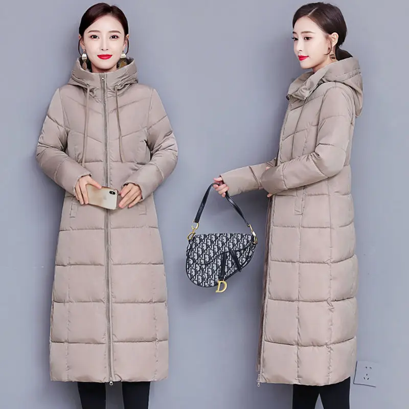 

2023 Women's Winter Coats Long Section Warm Down Basic Jacket Coat Fashion Slim Outwear Female Korean Large Size Jackets M-6XL