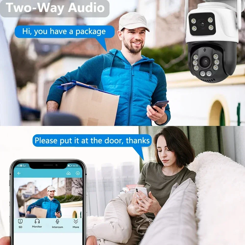 10CH 8MP 4K NVR 보안 WiFi PTZ 카메라 시스템 홈 비디오 감시 키트 자동 추적 2-오디오 기록 야외 카메라 세트