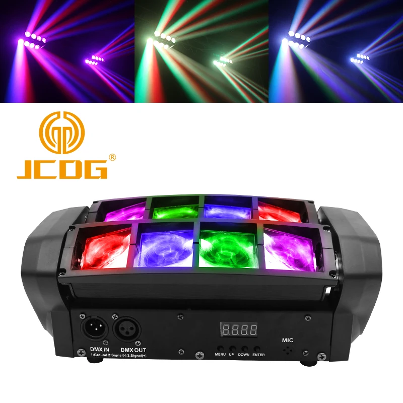 

JCDG Professional 50W Mini LED Spider Light RGBW Bar Beam Moving Head Light DMX 512 For Disco Party Music Stage Lighting Effect