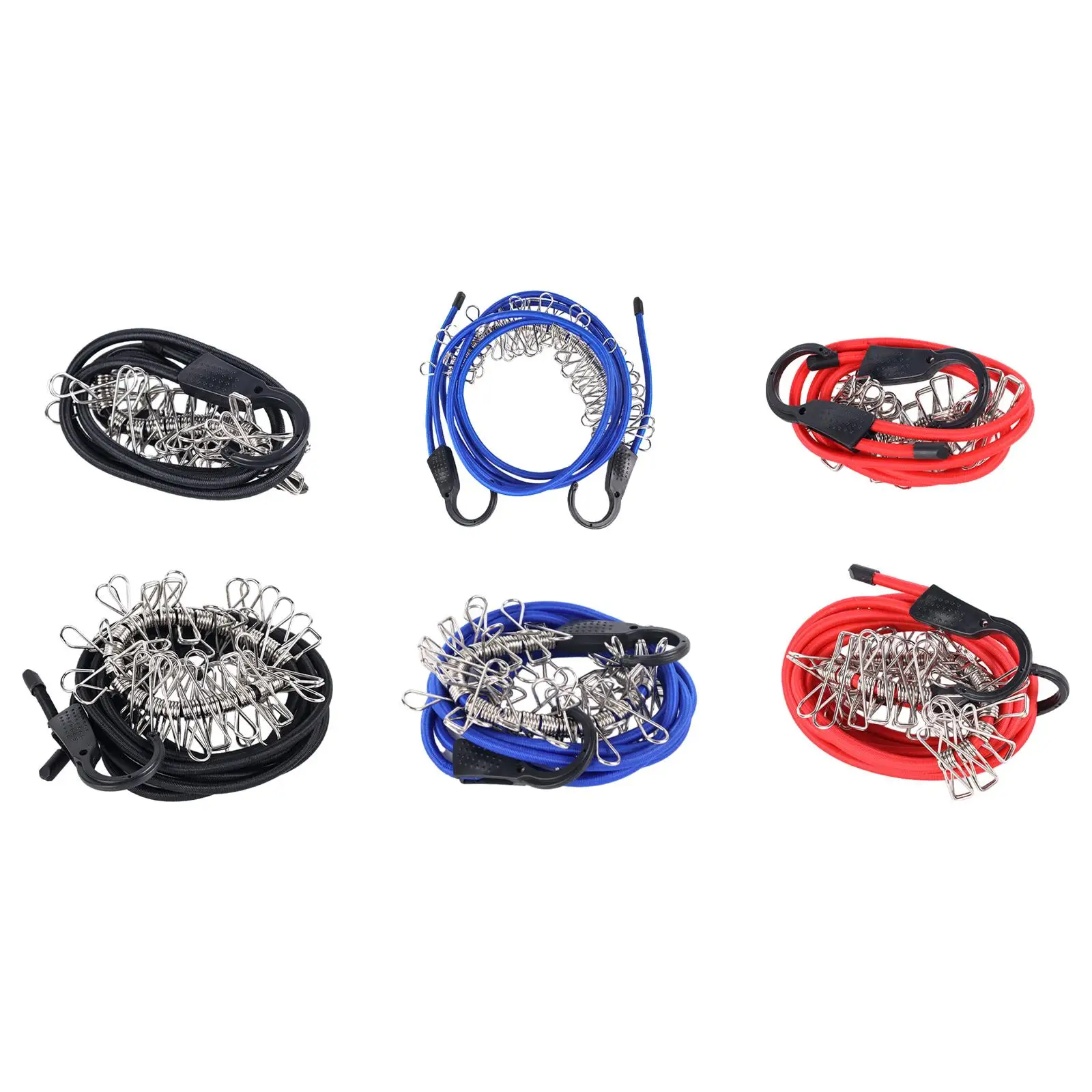 

Bungee Cord with Hooks Clothesline Rope for Outdoor Camping Travel
