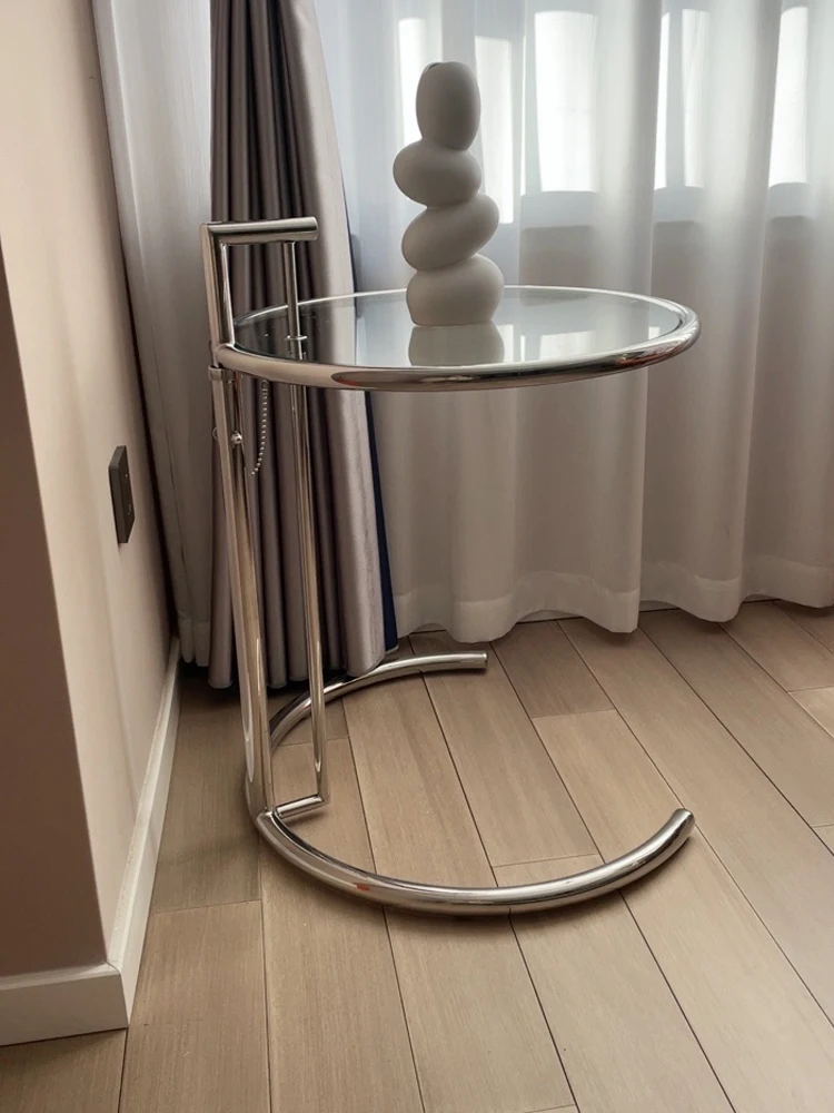 Side Table Coffee Table Mechanism Nordic Glass Coffee Tables Living Room Furniture Side Table Balcony Stainless Steel Lifting Tea Table Transparent Bedside Tables