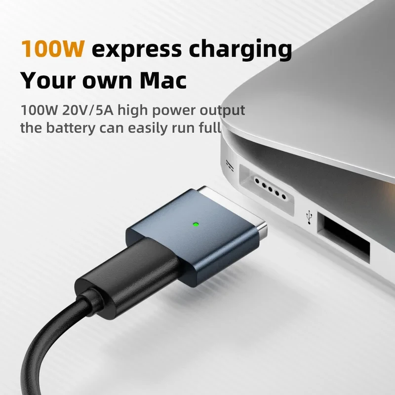 USB-C to MagSafe 2 자기 충전 어댑터 100W 고속 충전 MacBook Air Pro A1398/A1424/MC976/MD506/ME665/ME293/ME2942용
