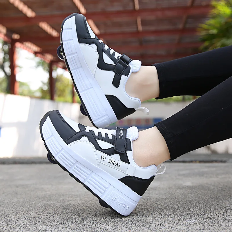 New Kids 2 Wheels Roller Skates Sneakers Shoes Skating Outdoor Blade Retractable Flying Shoes Child Girl Boys Breathable Silding kids roller shoes