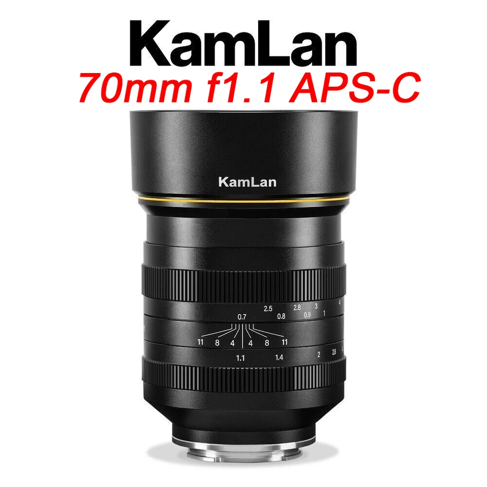Kamlan　70mm　F1.1　EOS-M　EF-M Kamlan 70mm F1.1 APS-C Manual Focus Lens Large Aperture For Canon
