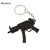 Mini PUBG Gun Keychain 9cm Metal MP5 Weapon Model Alloy AK47 AWM M24 Light Key Chain Bookbag Car Pendant Gifts Toy for Kids 6