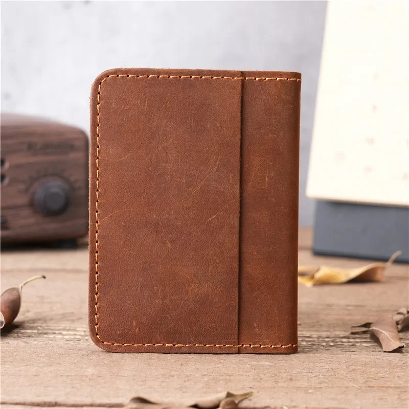 Genuine Leather Slim Credit Card Holder Wallet for Men Bank Credit Multi Slot Slim Money Cash Card Case